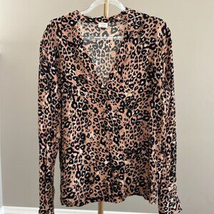 Wilfred by Aritzia Emmeline Leopard Print Blouse – Size Small
